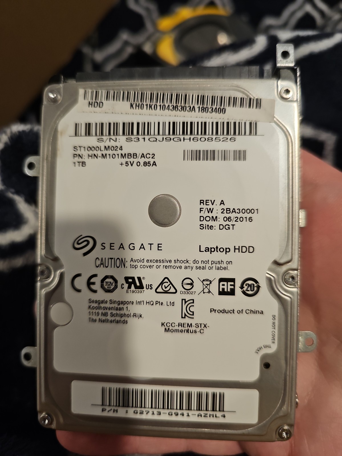 Seagate Momentus Spinpoint M8 1000GB Internal 5400RPM 2.5" (ST1000LM024) HDD
