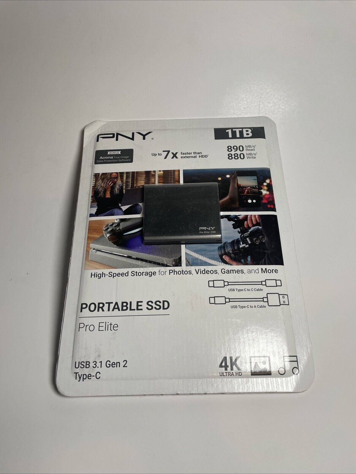 PNY Pro Elite CS2060 1TB Portable External SSD - (PSD0CS2060-1TB-RB)