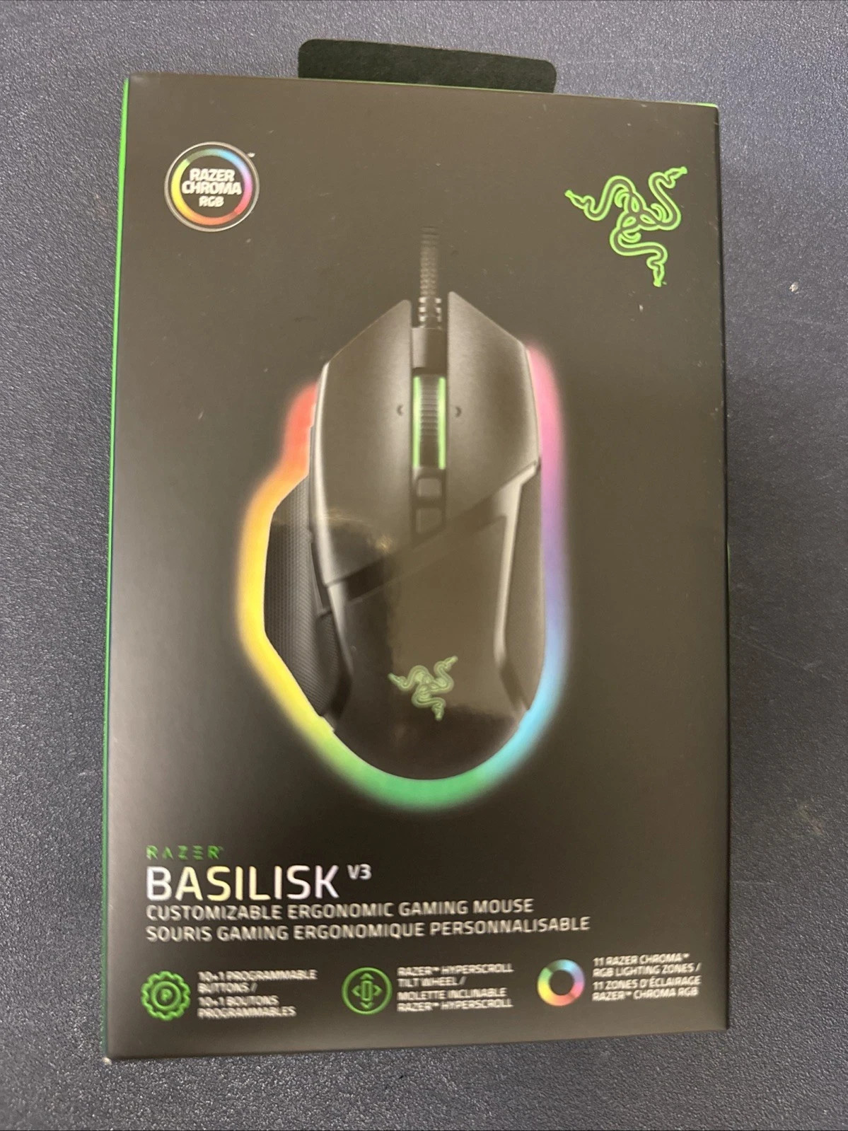 Razer Basilisk V3 Wired Ergonomic Gaming Mouse RGB, 11 Buttons, 26000 DPI SEALED