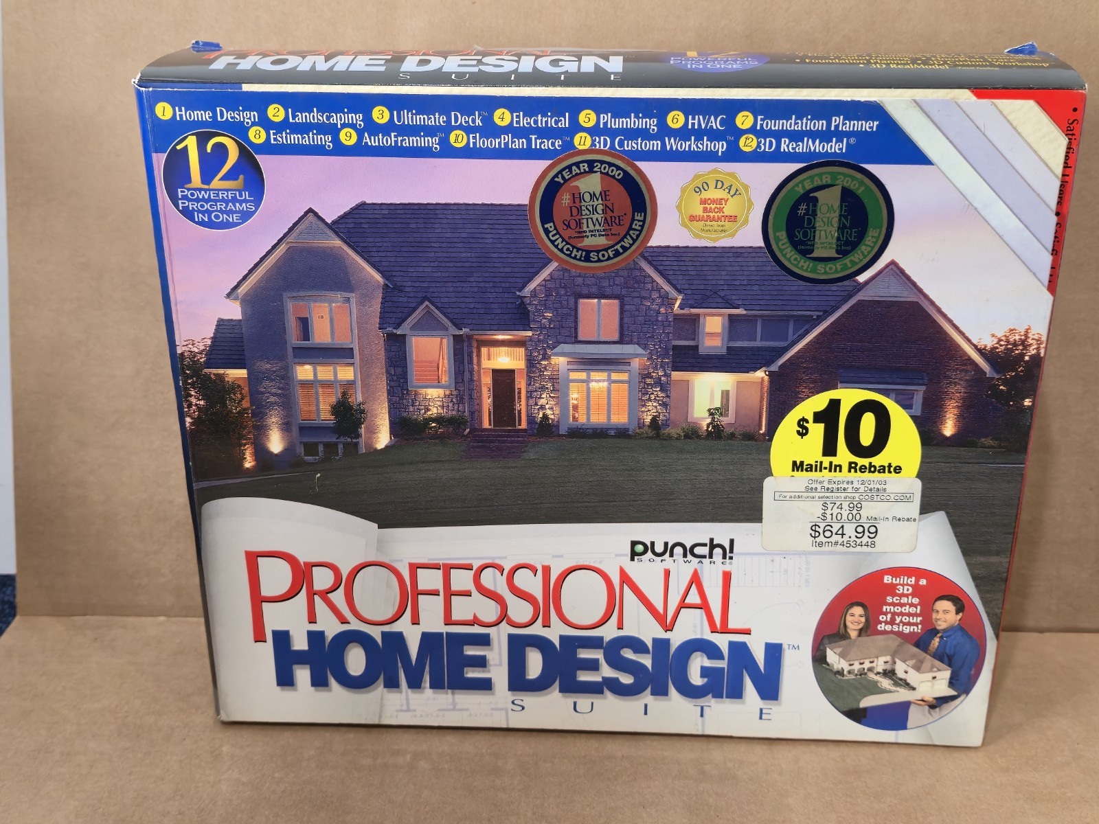 Punch Professional Home Design Suite Costco Version PC CD-ROM 2002 NEW Sealed
