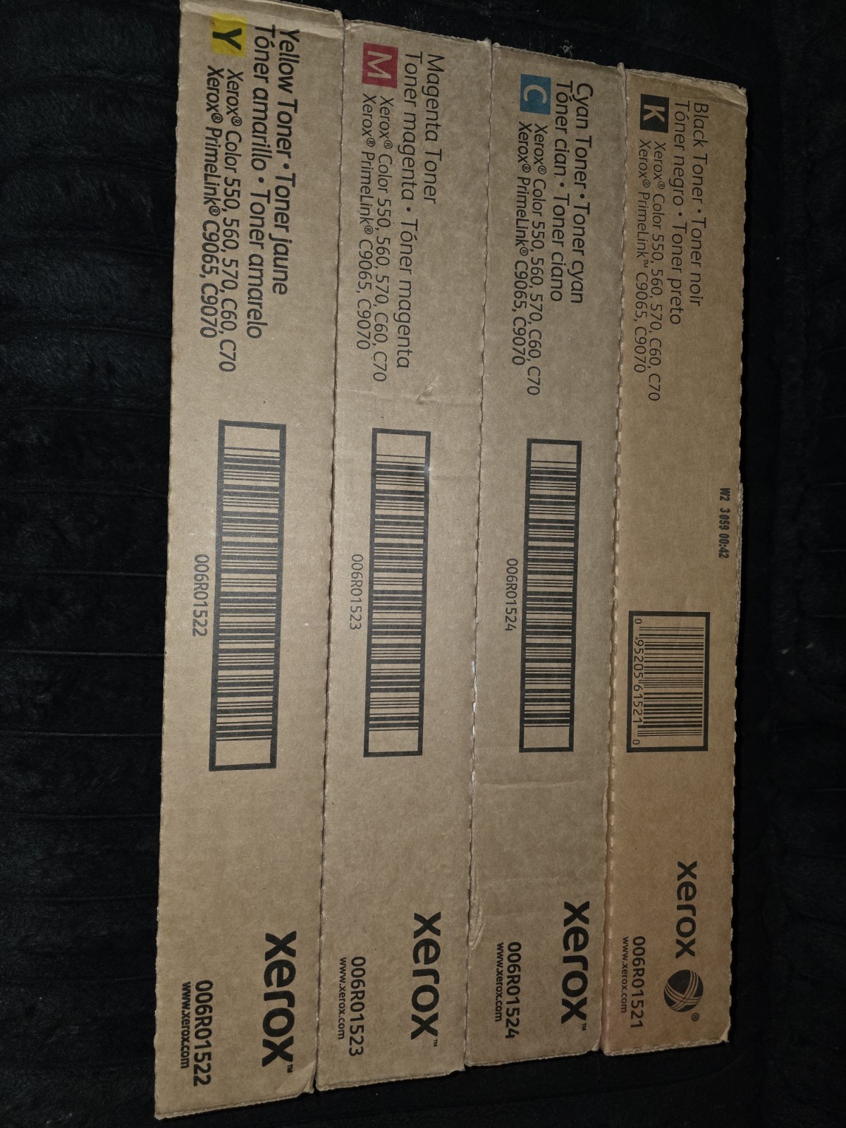 4PK GENUINE XEROX TONER COLOR 550, 560, 570, C60 AND C70  SET CMYK
