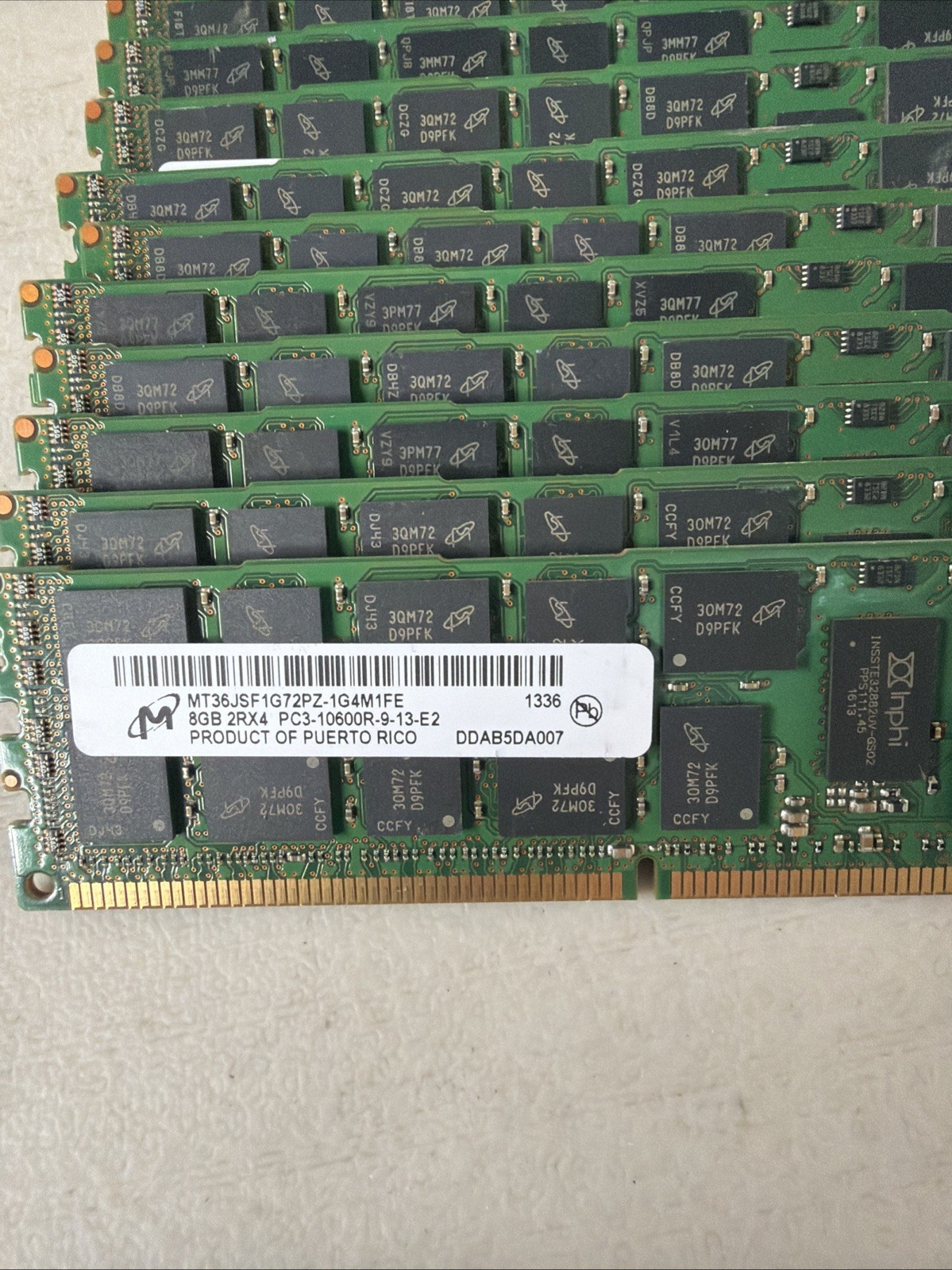 MIRCON 8GB 2RX4 PC3-10600R MT36JSF1G72PZ-1G4M1FF Memory 1232