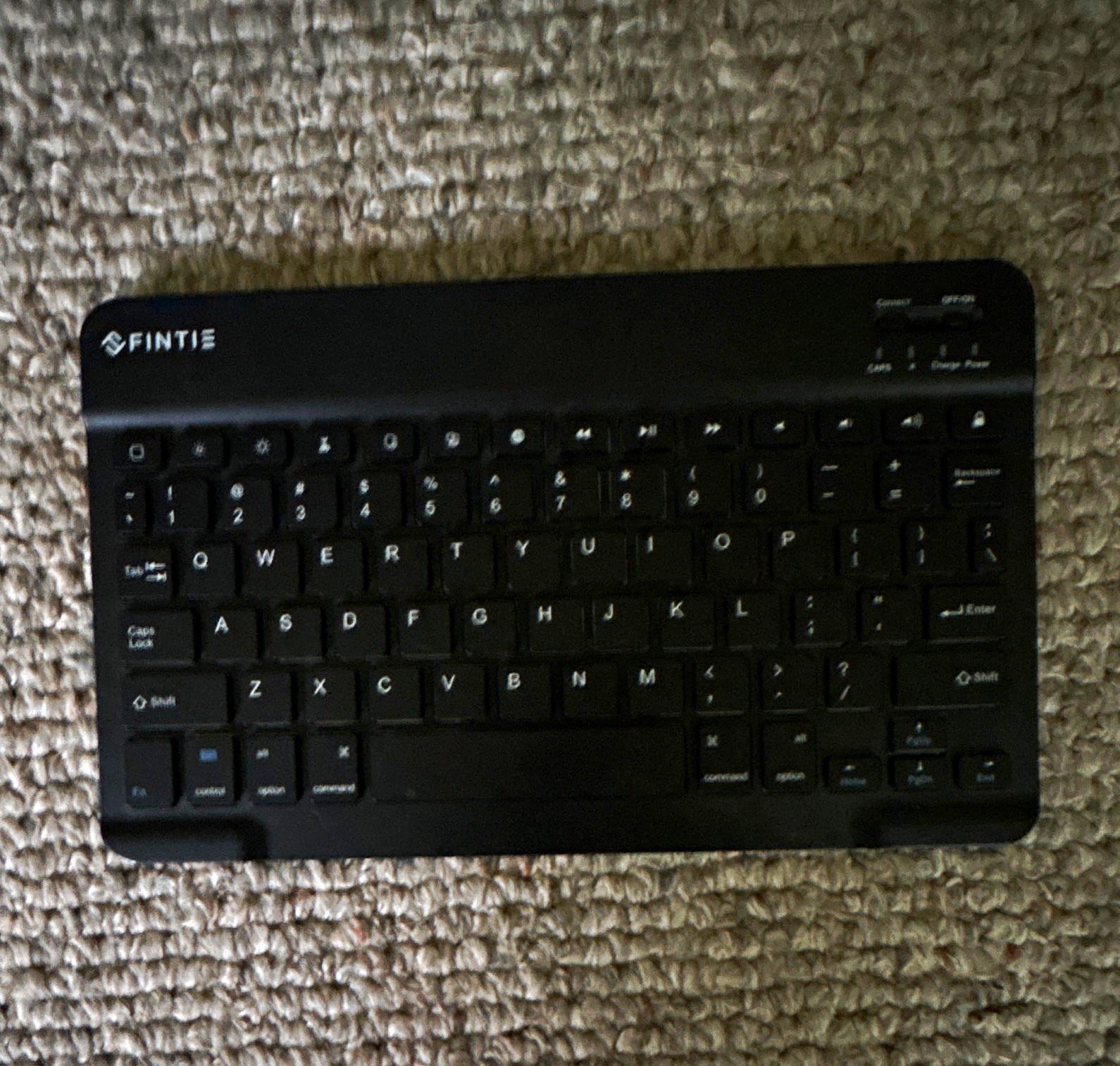 Fintie Slim Portable Tablet Keyboard, Black QWERTY English Layout