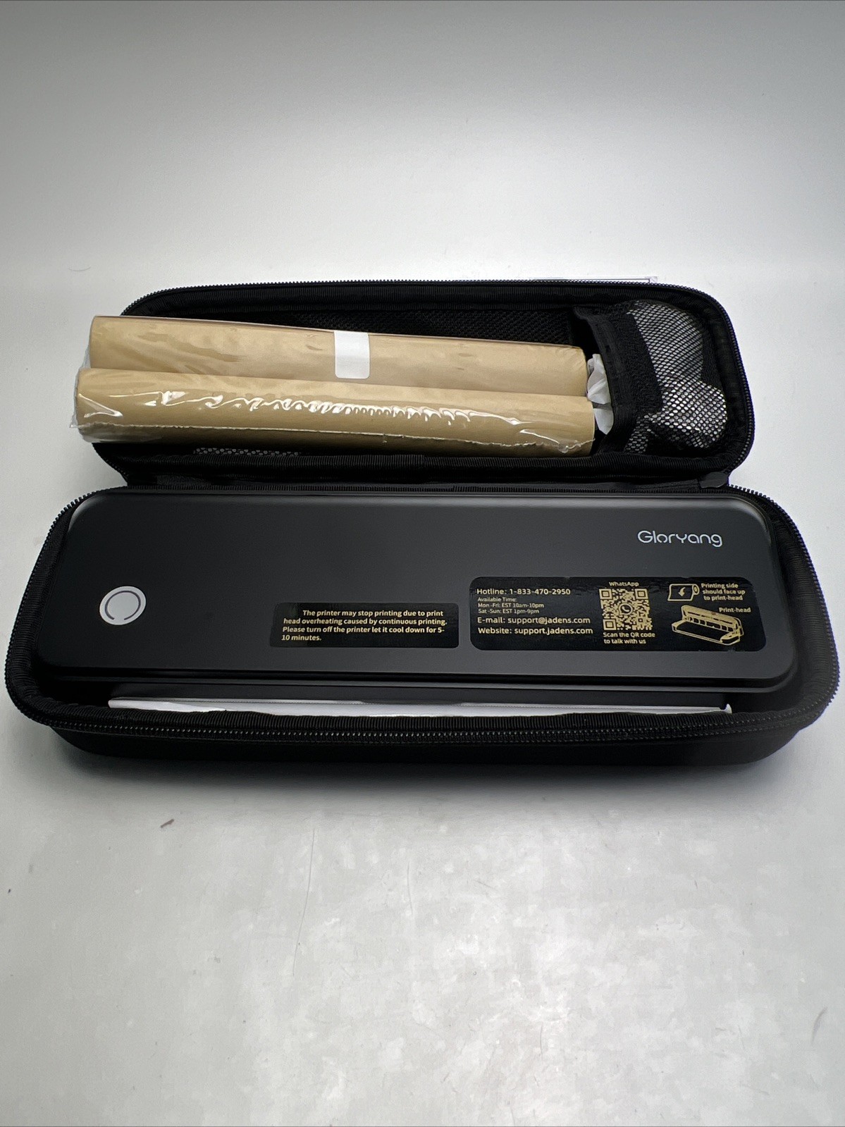 Gloryang Inkless Portable Bluetooth Printer for Travel With Carrying Case