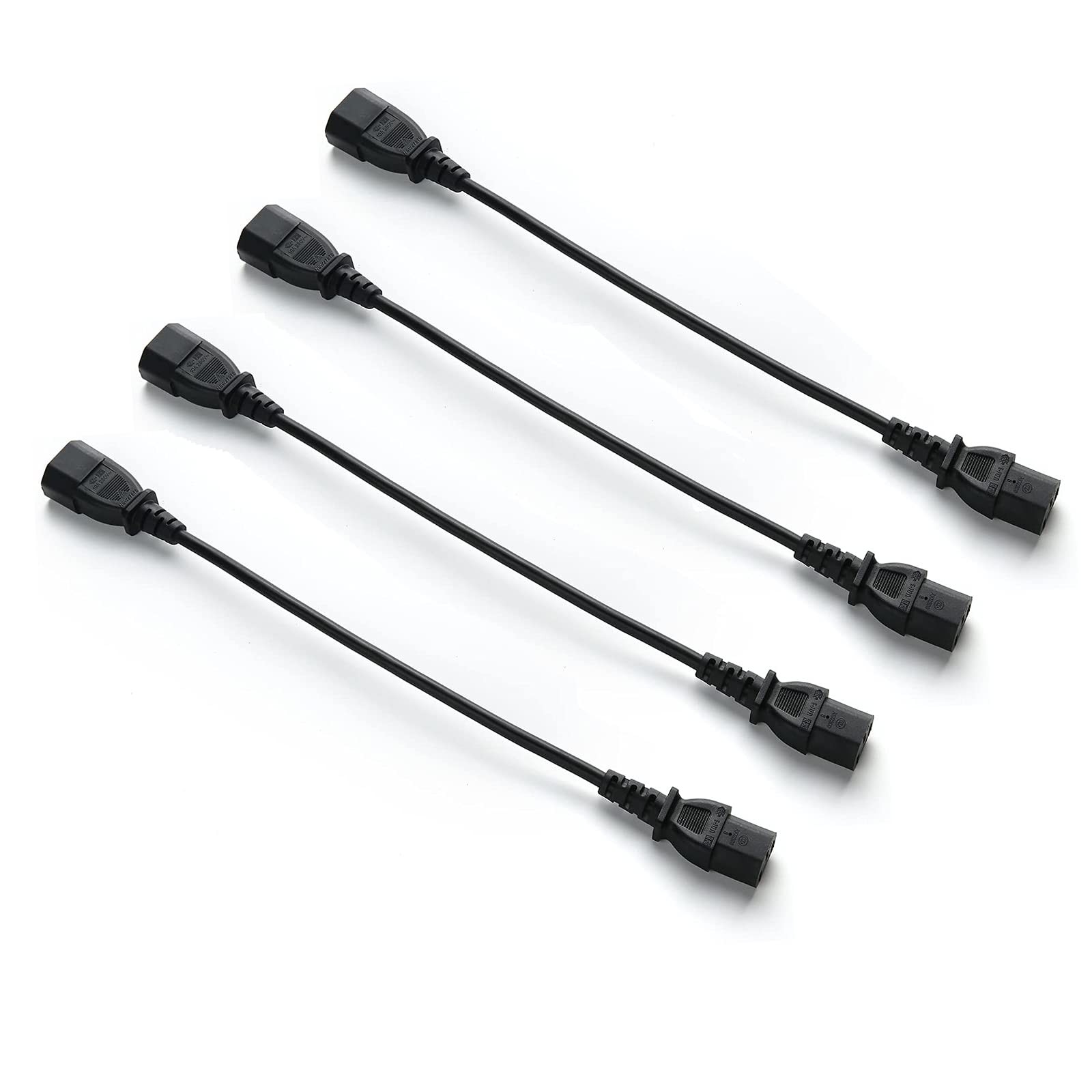 4 Pack UPS Server C14 To C13 Extension Power Cable Cord 1 FT 30 CM Connect