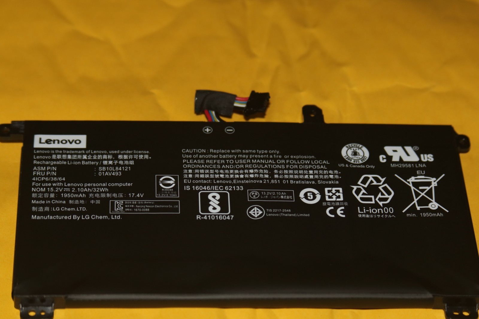 Genuine 01AV493 Battery For Lenovo ThinkPad T570 T580 P51S P52S 00UR891 00UR892
