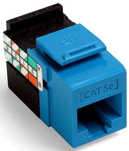 Leviton 5G108-RL5, Blue, Category 5E, Snap-In, Modular UTP Jack, 1pc