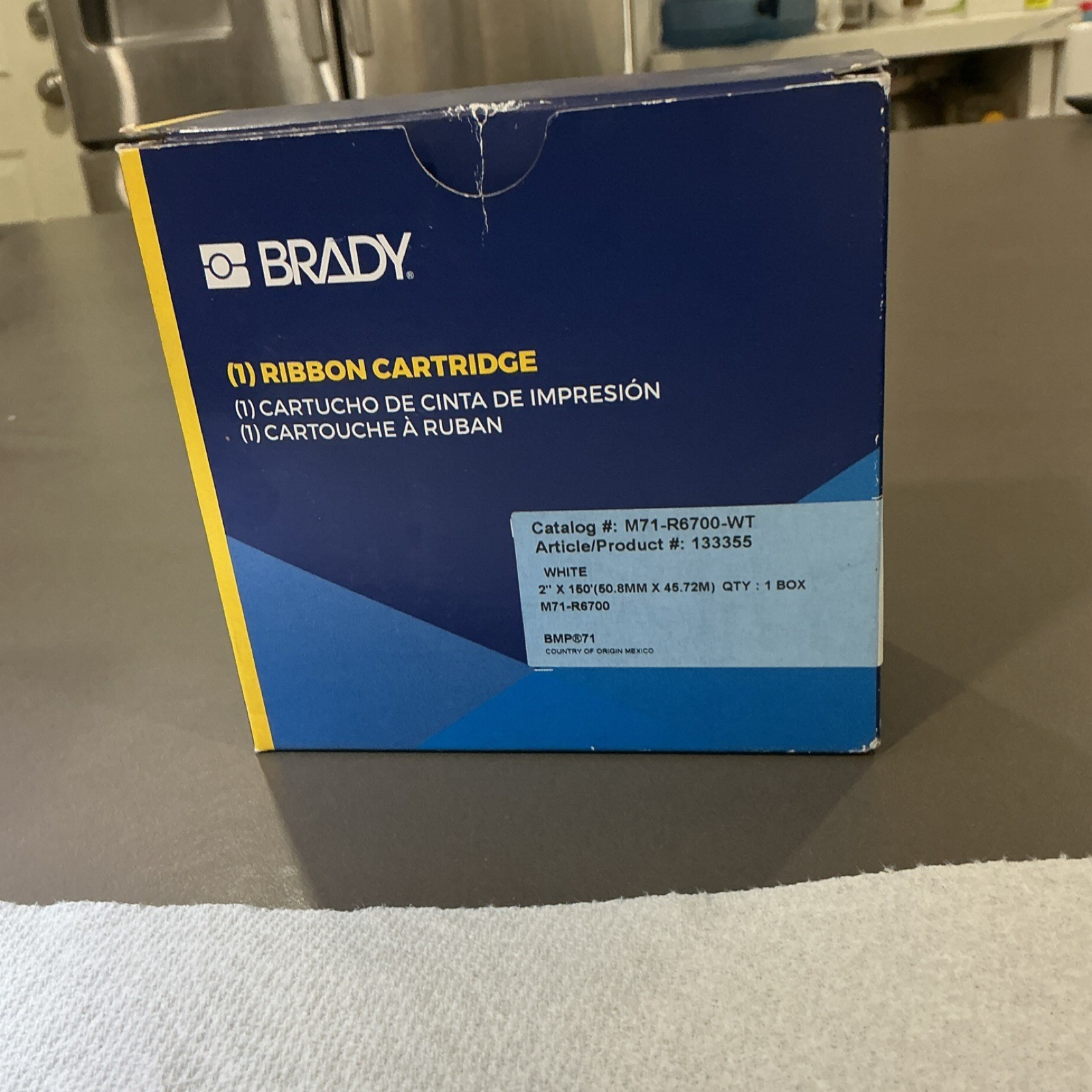 Brady M71-R6700-WT Ribbon Cartridge White Thermal for BMP71 Printer