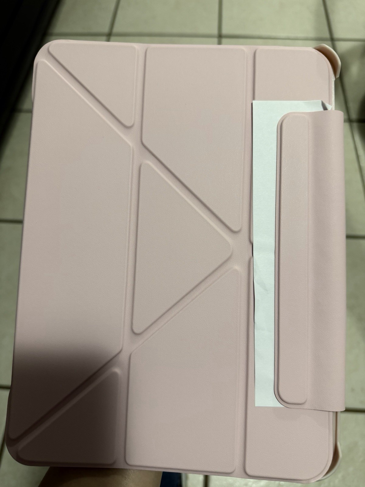 Pink Synthetic Leather Folding Folio Stand Case Cover for iPad