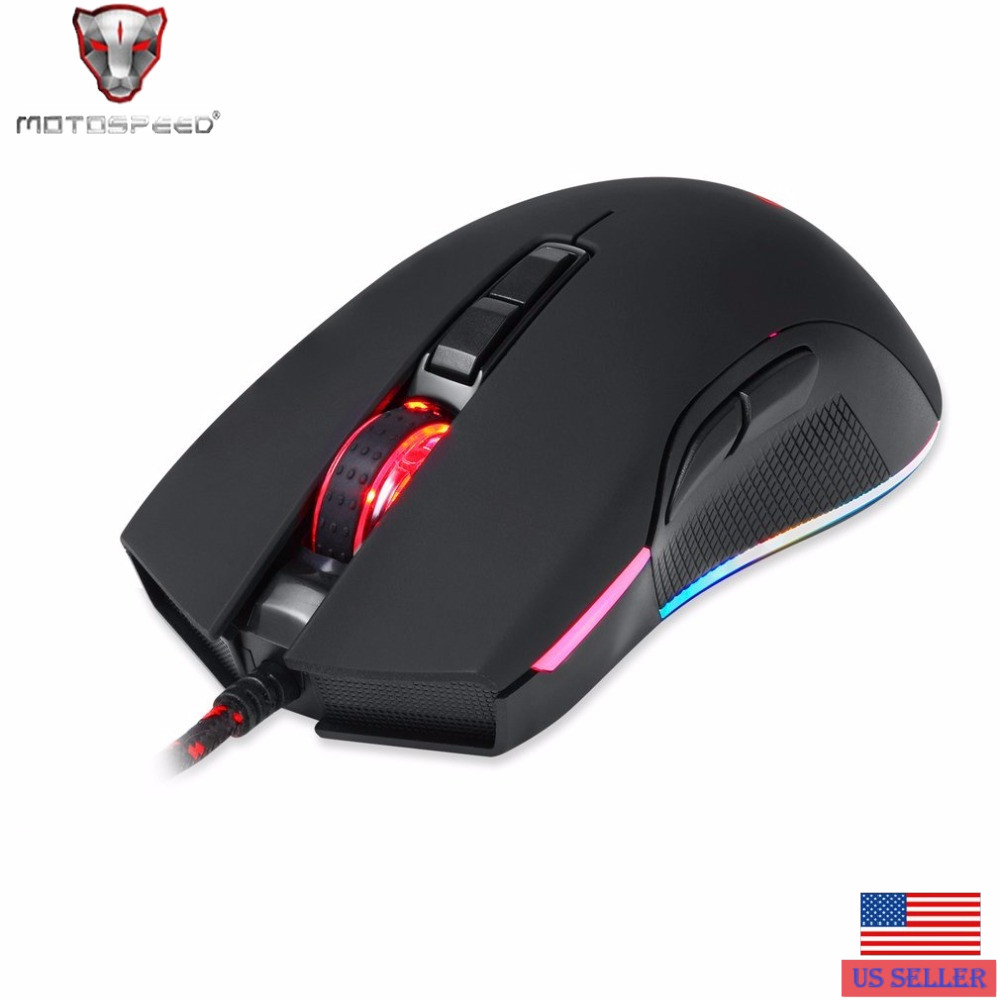 Motospeed V70 Wired Optical Gaming Mouse 12000 dpi + RGB Backlit LED | US Seller