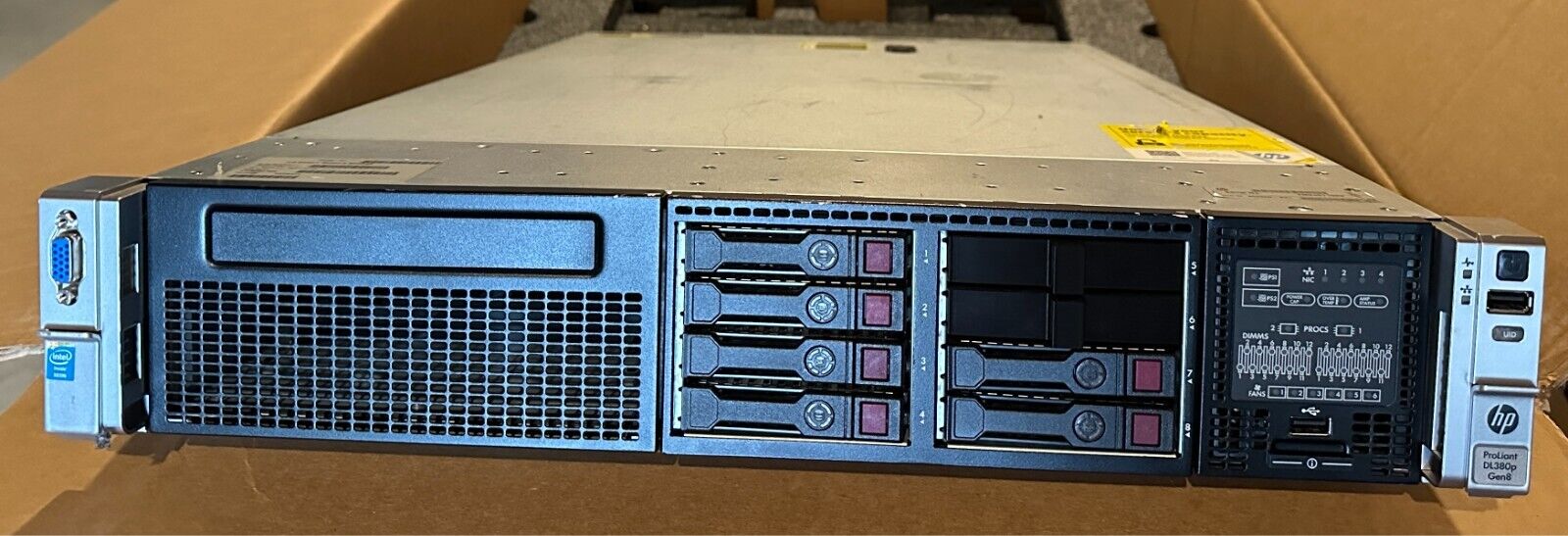 HP Proliant DL380p G8 Server 2x E5-2670 2.6ghz 16-Cores / 24GB RAM / 2x 460w