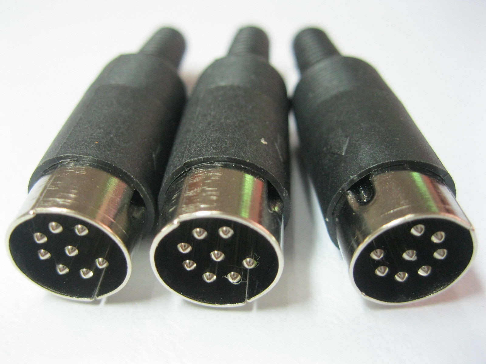 50 pcs 8 Pin DIN Plug Male Connector with Plastic Handle Black New