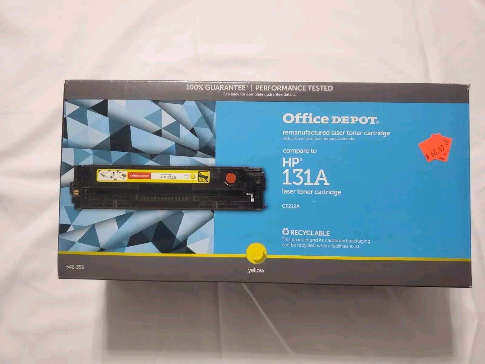 Office Depot Compared To HP 131A Laser Toner Cartridge Color Yellow CF212A