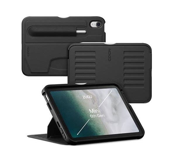 ✅ ZUGU iPad Mini 6 / 7 Case A17 Pro Slim Magnetic Protective Case Black - NEW