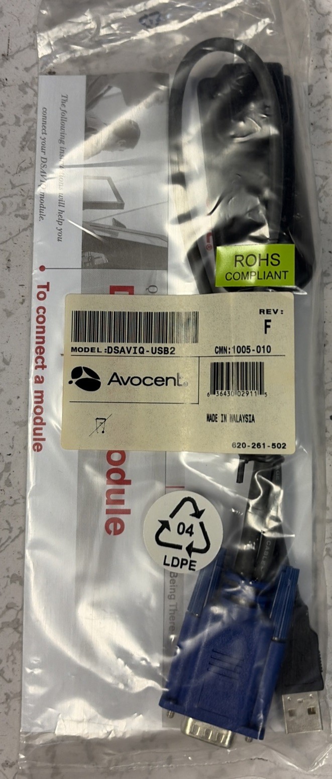 New Sealed Avocent DSAVIQ-USB2 USB KVM Adapter Rev: F CMN: 1005-010