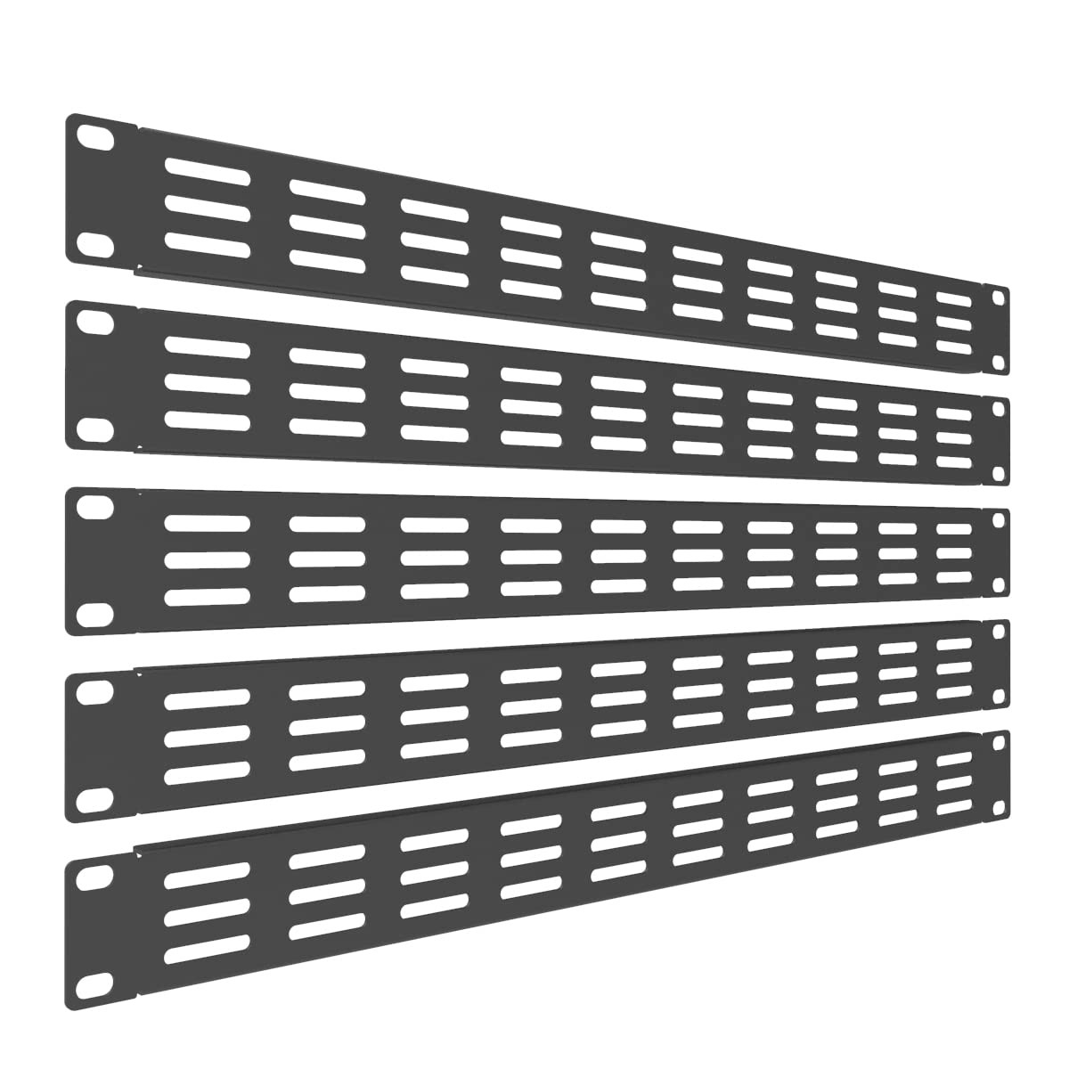 5 PCS 1U Vented Blank Panel Steel Rack Mount Spacer 19 Inch Server Black
