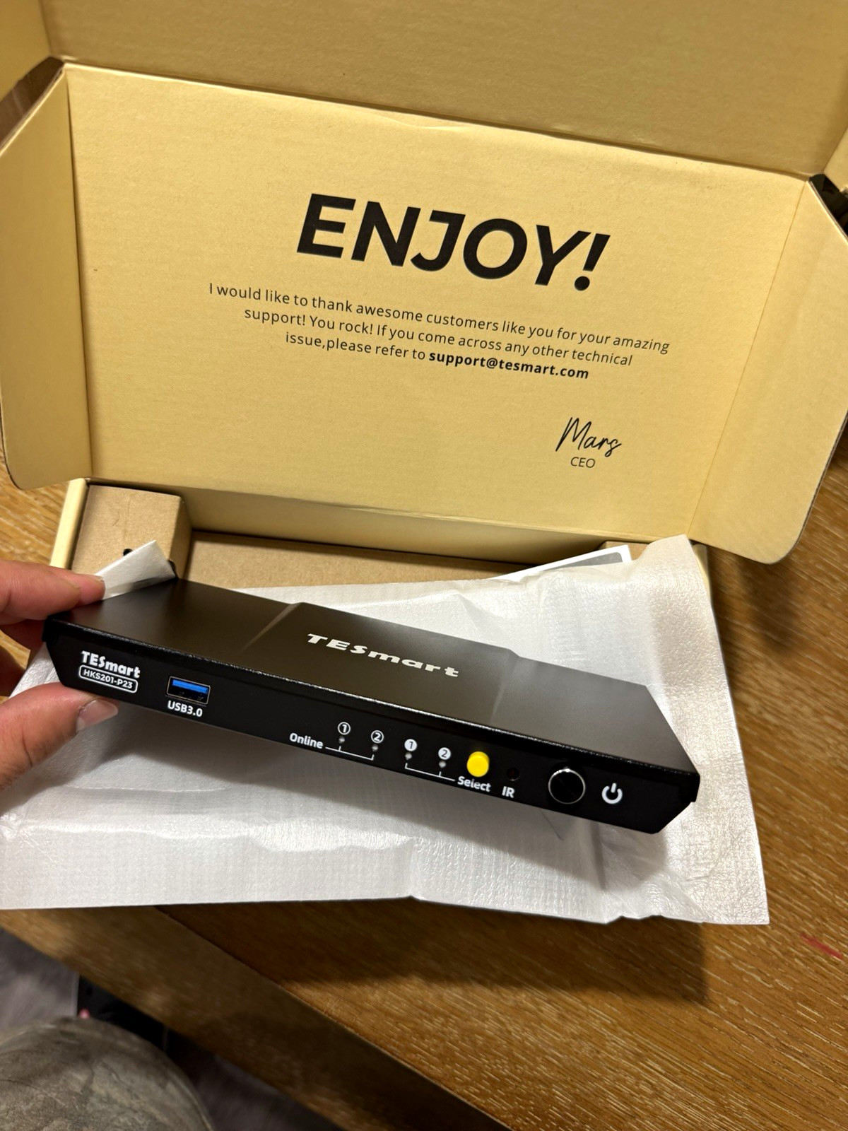 TESmart HKS201-P23 2-Port HDMI KVM Switch USB 3.0 IR Remote Black