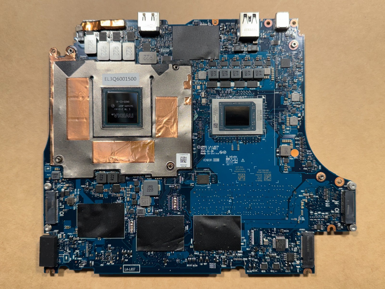 NEW Dell G15 5525 Motherboard AMD RYZEN 7 6800H RTX 3070 8GB LA-L657P 0XH9J