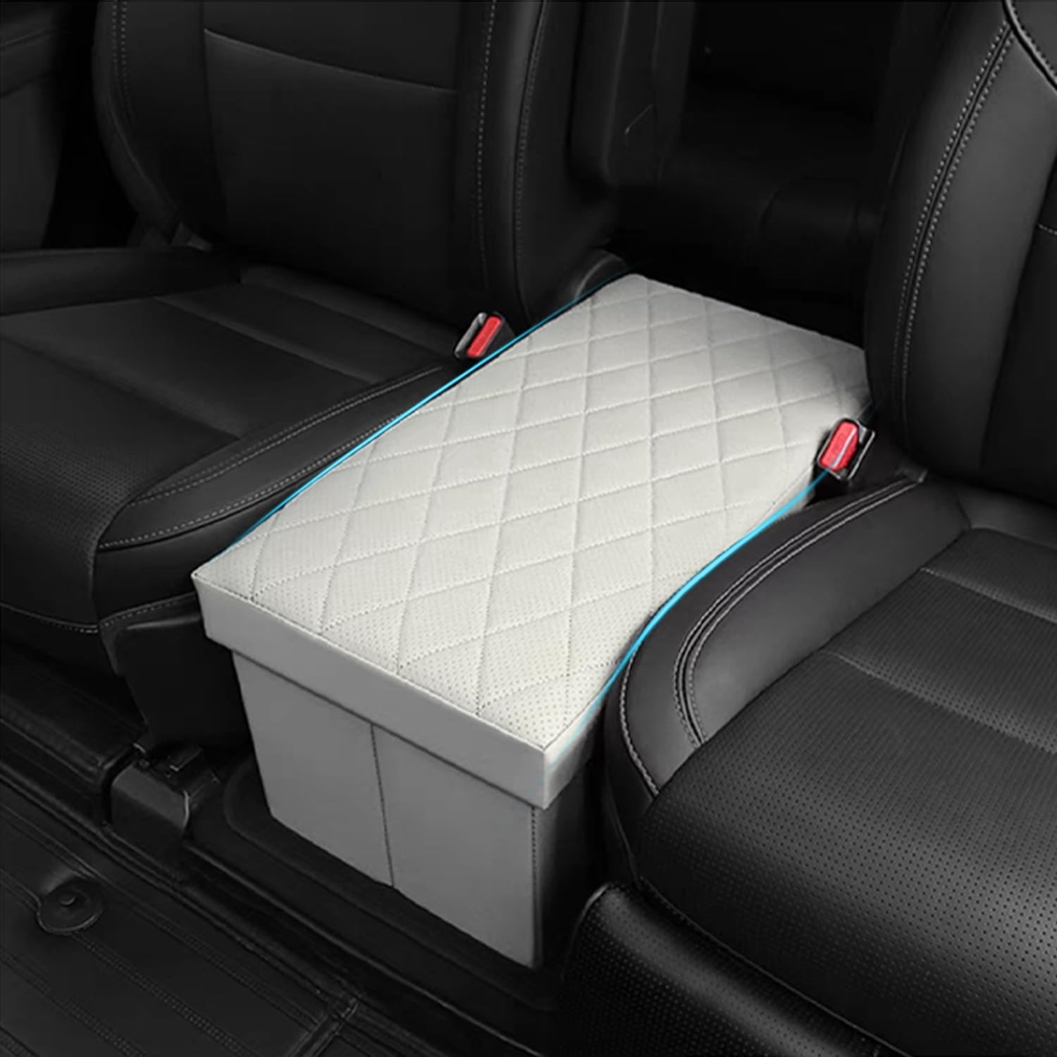 JIEREPU Seat Aisle Storage Box for Ford Explorer 6-Passenger Models (White)