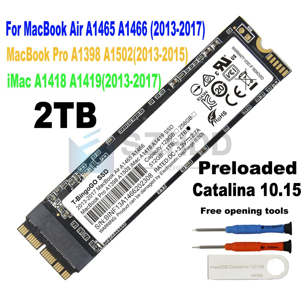 2TB SSD For 2013 2014 2015 2017 MacBook Air A1465 A1466 MacBook Pro A1502 A1398