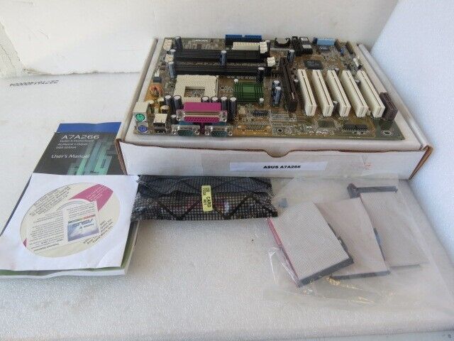 ASUS A7A266 ATX MOTHER BOARD CPU SOCKET 462, 1 AGP, 5 PCI, 1 AMR SLOT 5 DIMM,