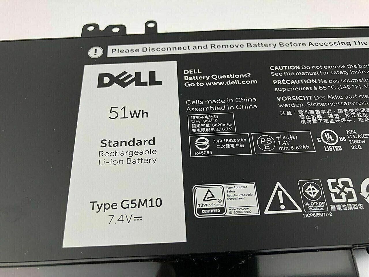 NEW OEM Genuine Battery 51Wh G5M10 Dell Latitude E5250 E5450 E5550 WYJC2 8V5GX