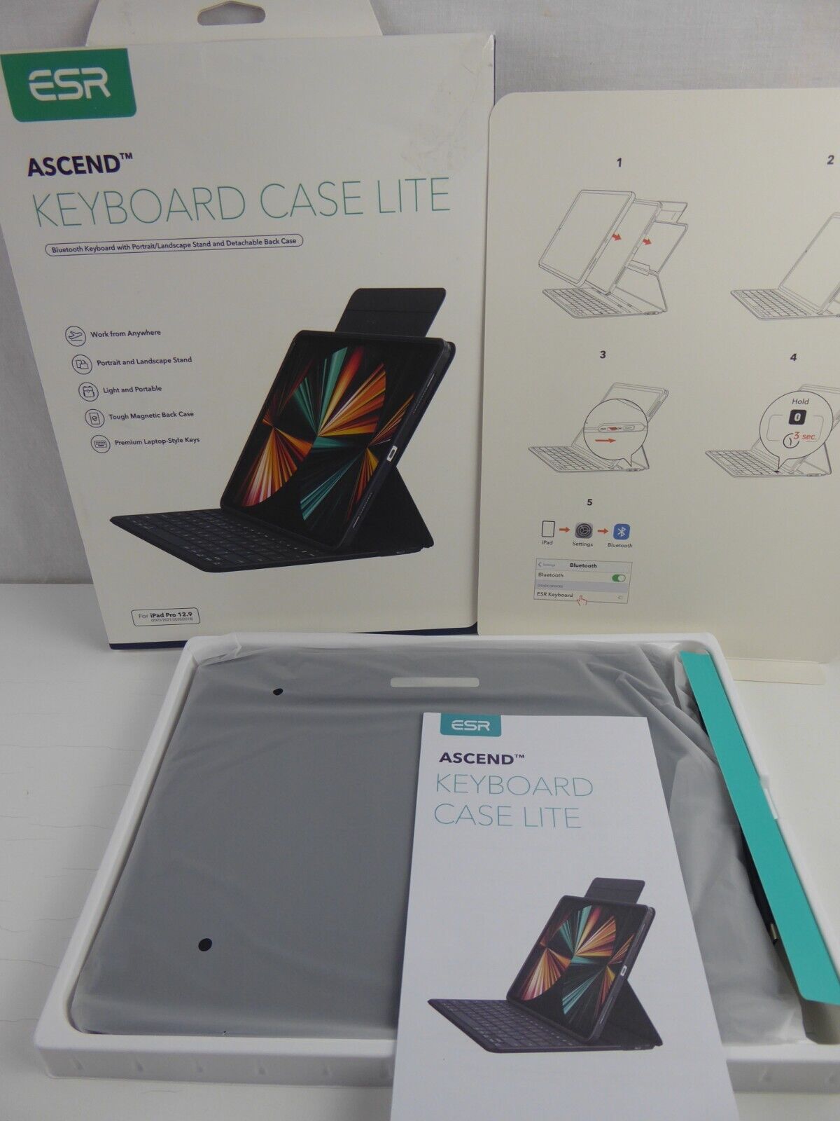 ESR Ascend Keyboard Case LITE iPad Pro 12.9 Portrait Landscape Magnetic Case