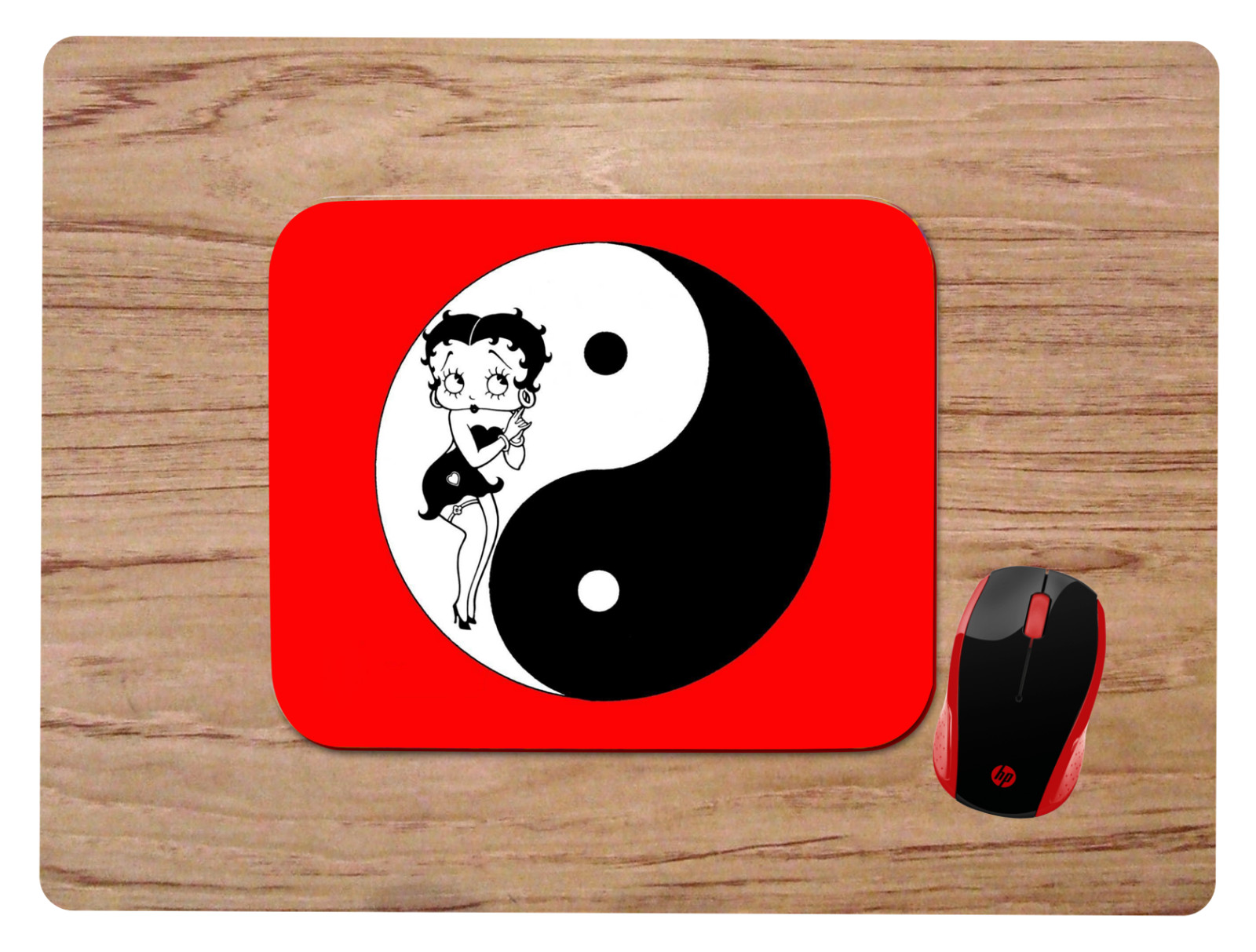 BETTY BOOP YIN YANG DESIGN MOUSEPAD MOUSE PAD HOME OFFICE GIFT NON-SLIP  