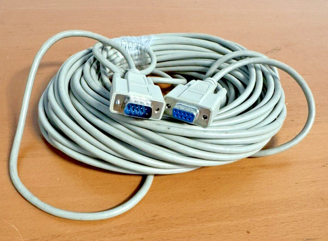 25FT DB9 DB 9 9-Pin RS-232 Male to Female M/F Serial Extension Cable