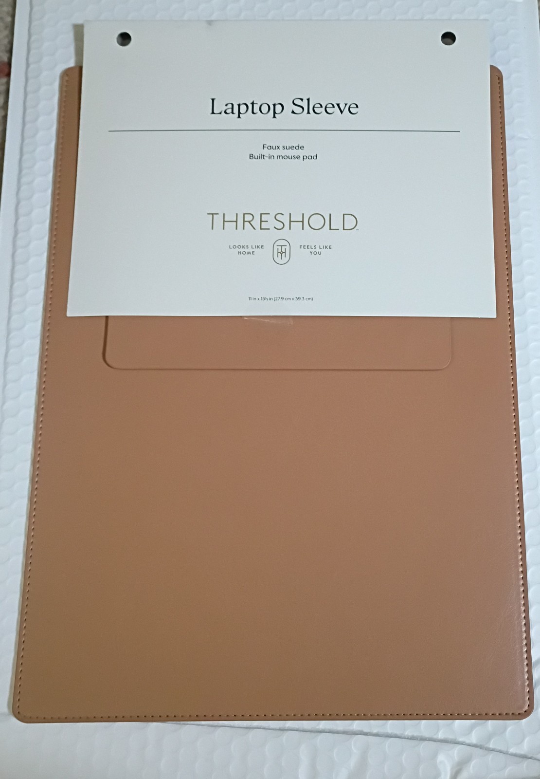 Threshold Laptop Sleeve Fauzx Suede Tan Size 11 x 15.5 inch New
