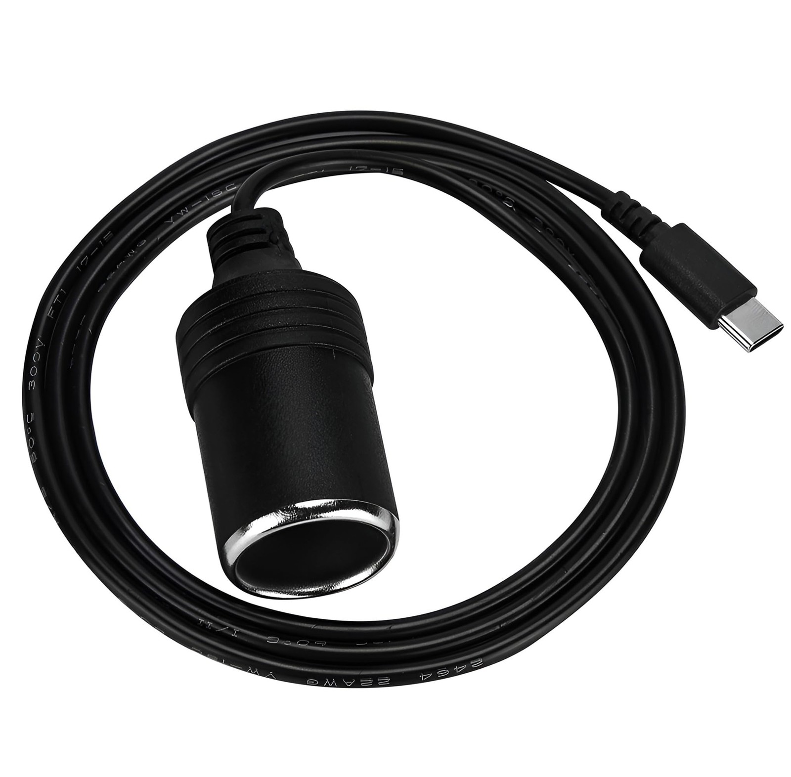 12V USB Type-C Male Plug to Car Cigarettes Adapter Female Socket PD Power...