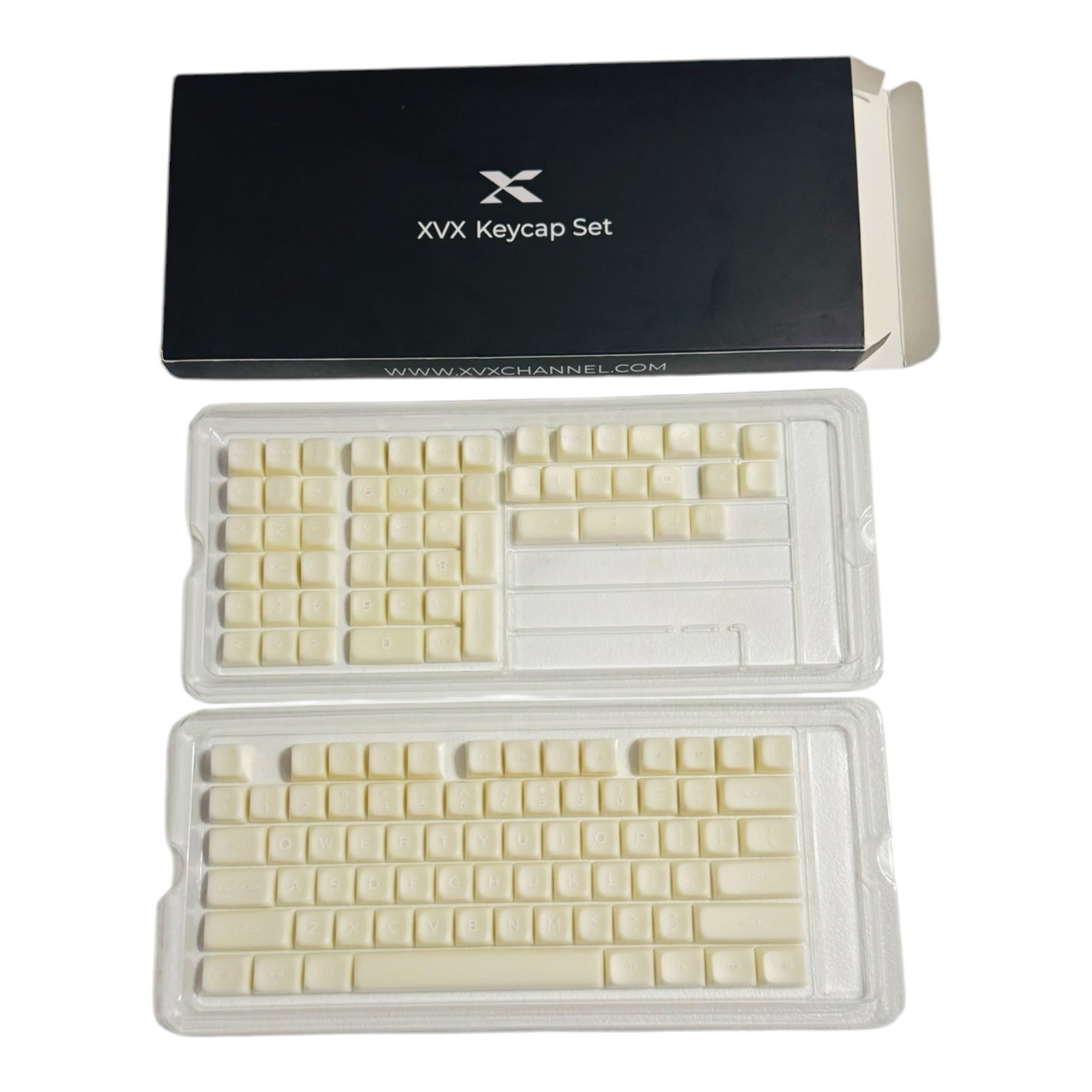 XVX White Jade Keycaps, Double Shot PBT Keyboard Key Caps 132 Keys MDA Profile