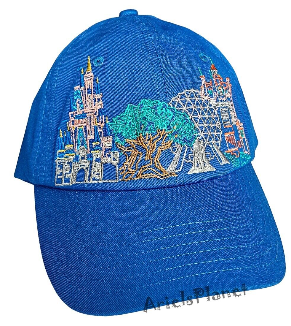2024 Walt Disney World 4 Parks Embroidered Baseball Cap Hat - Blue
