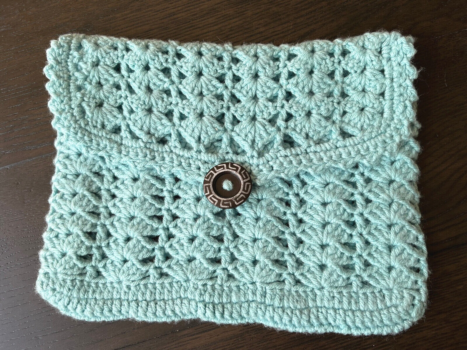 New Handmade Crochet Bag for 12” 13” Laptop Sleeve Bag Cover Green shv27