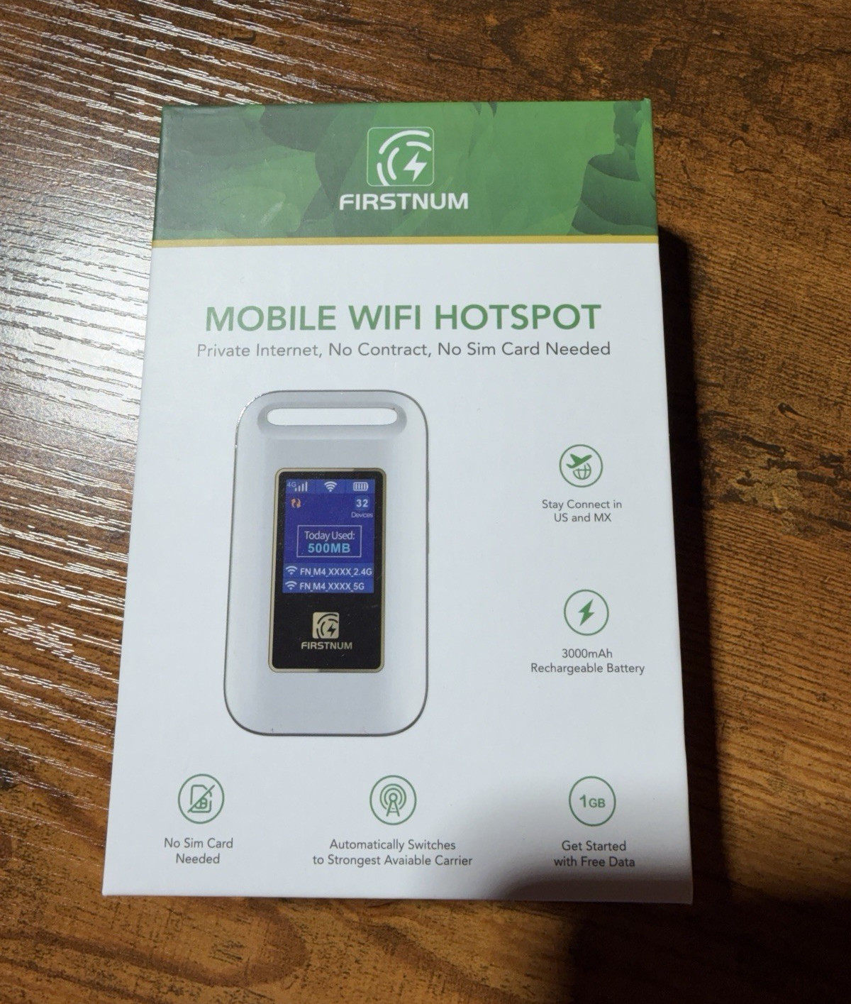 FIRSTNUM 4G LTE Wi‑Fi 6 Hotspot Modem Unlocked White USB‑C Charging