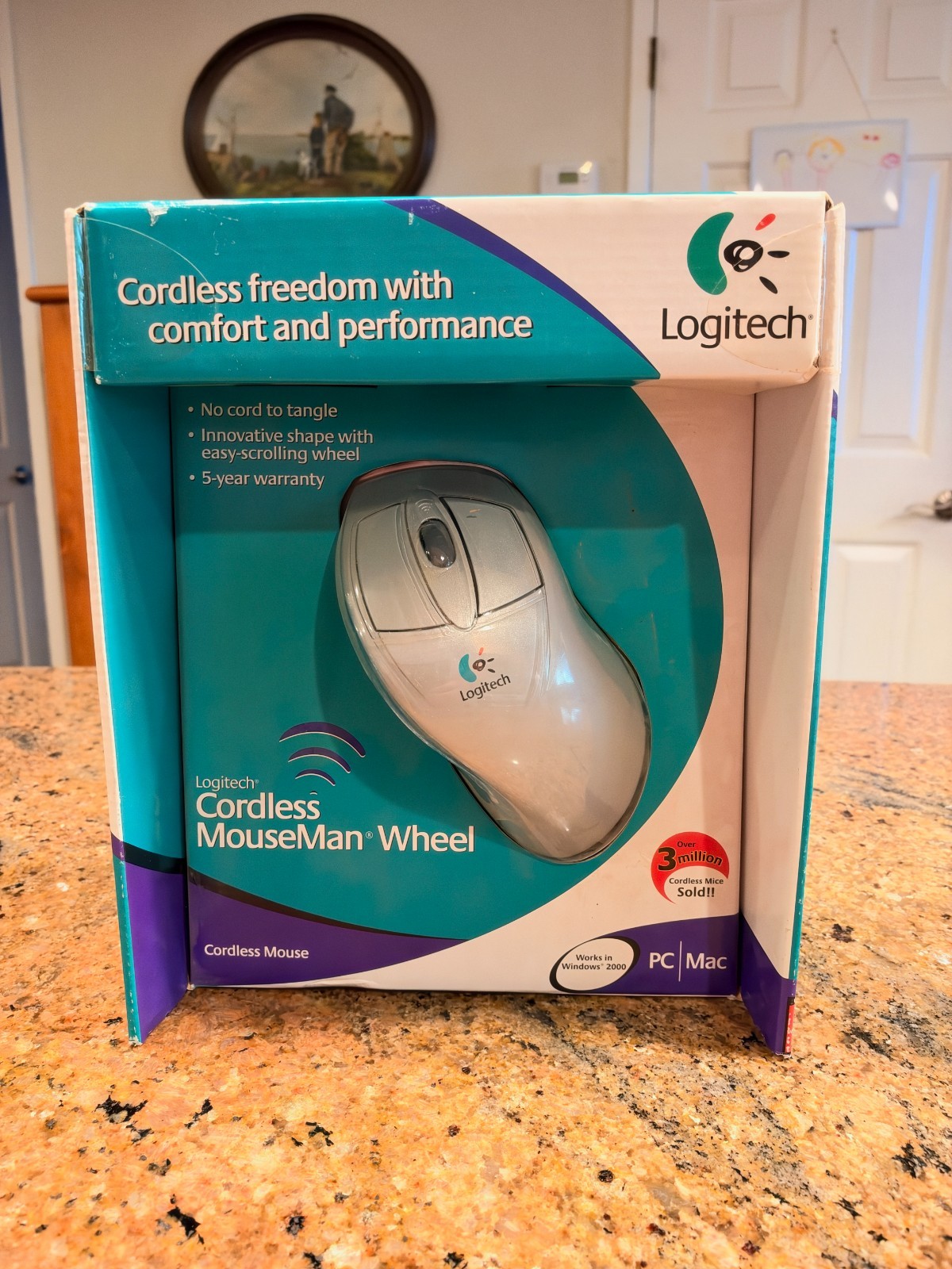 NEW SEALED RARE VINTAGE LOGITECH CORDLESS MOUSEMAN WHEEL MOUSE PC MAC