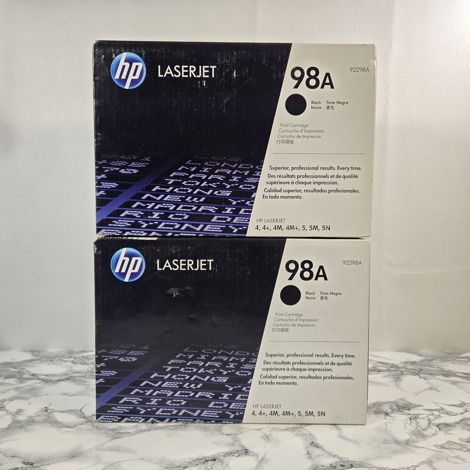 LOT OF (2) NEW Genuine HP LaserJet 98A (92298A) Black Toner Printer Cartridges