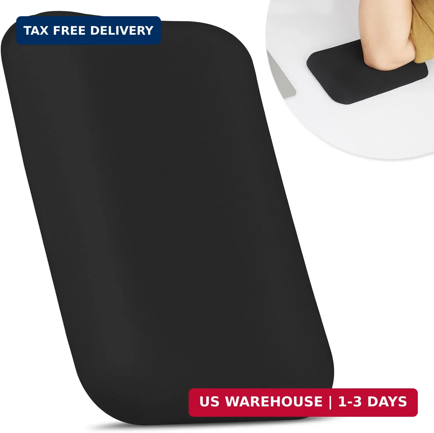 Leolee Elbow Rest Pads for Desk, Black Ergonomic Arm Rest Pads