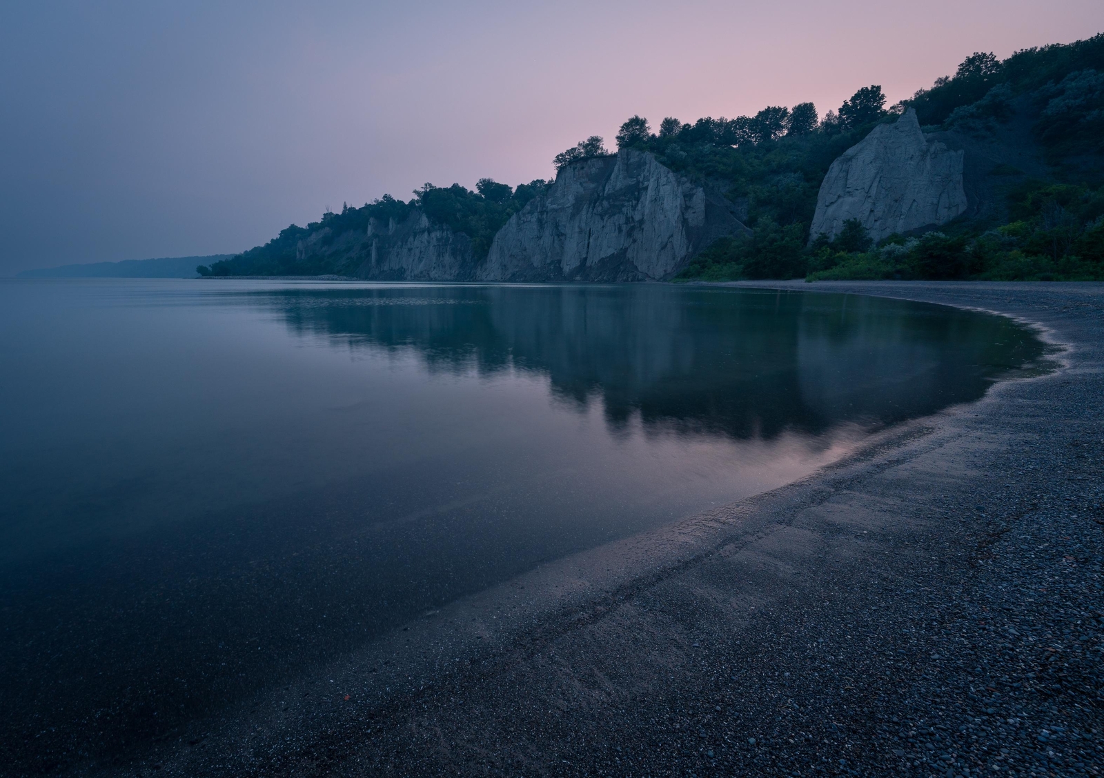Landscape lake nature beach sunset dusk ontario canada Custom Gaming Mat Desk