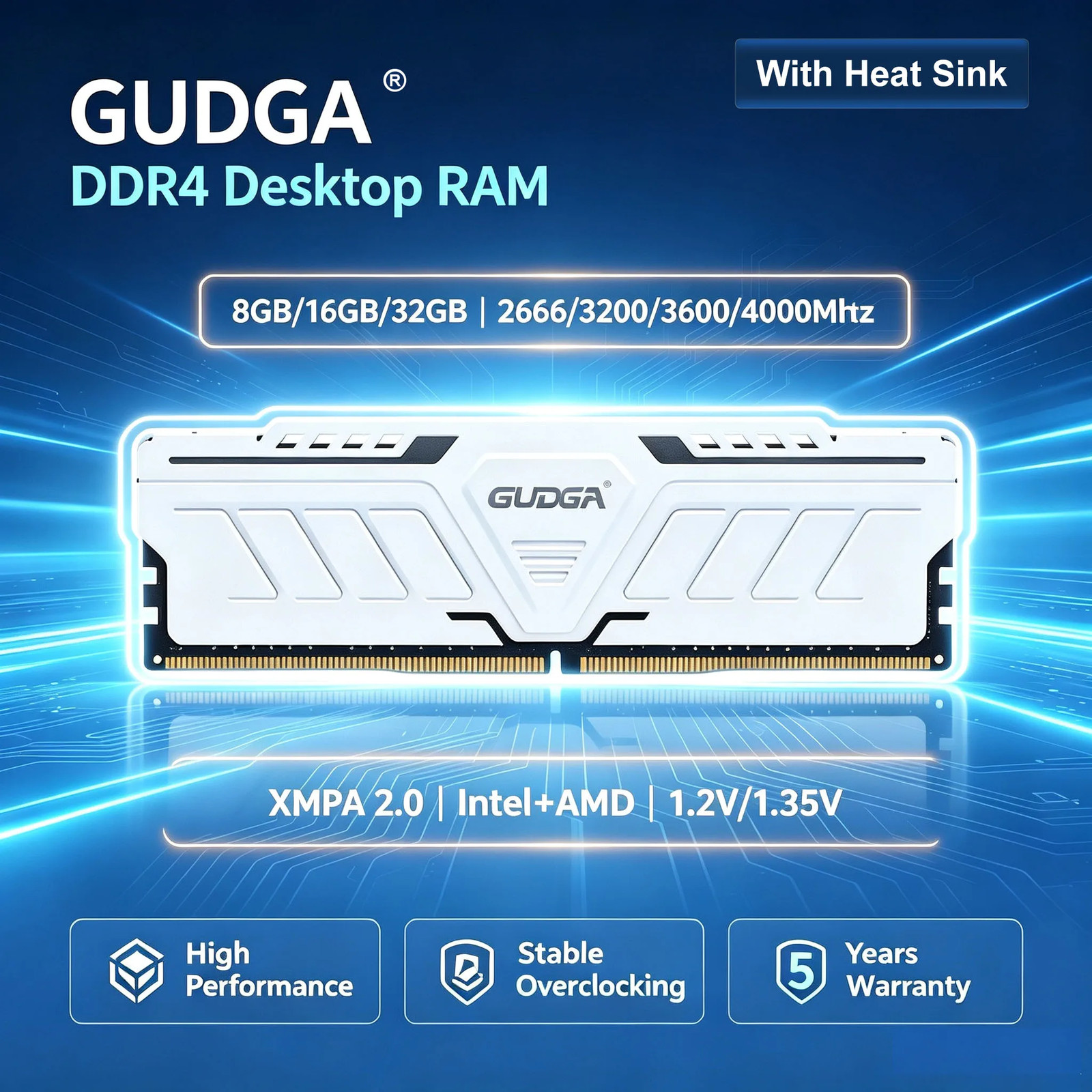 GUDGA Desktop Memory DDR4 32GB 16GB 8GB 3200MHz Memoria Rams For PC4 Desktop Gam