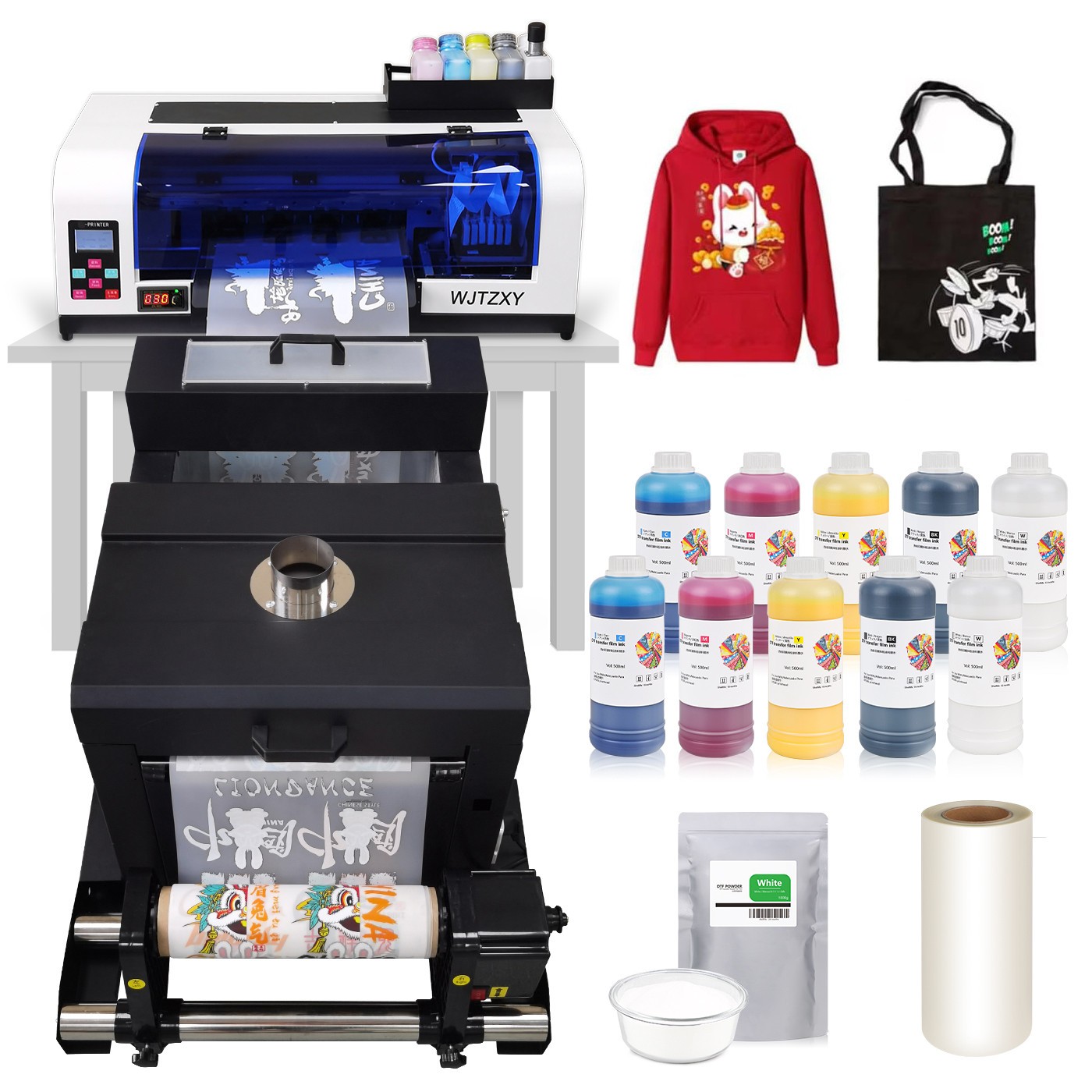 XP600 A3+ DTF Printer with Shaking Machine / DTF Ink / Powder and Film