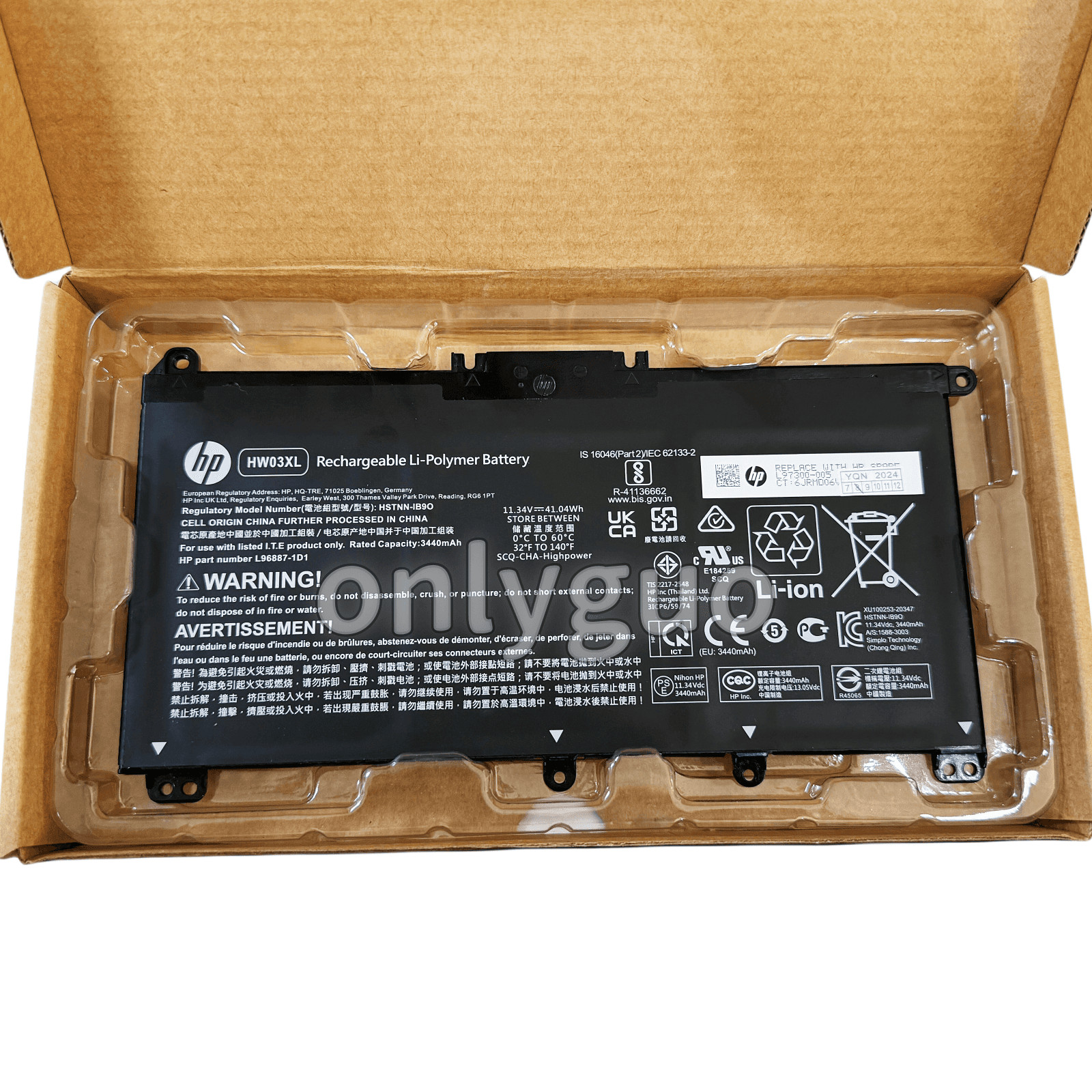 New Genuine HW03XL Battery for HP Pavilion 15 15-EG0067ST 15-EG0027OD L97300-005