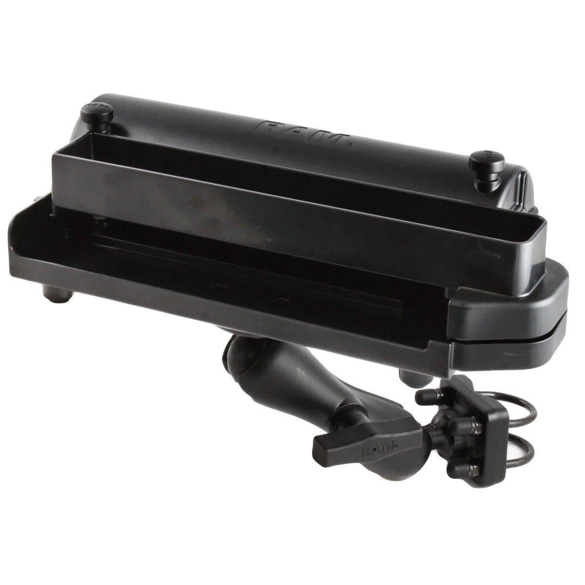 RAM Dual U-Bolt Rail Mount with Custom Holder for Brother PocketJet Printer