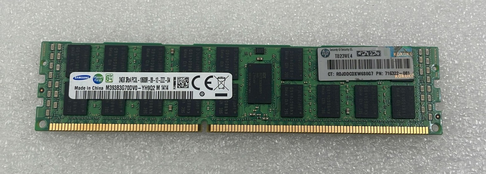 SAMSUNG 24GB 3Rx4 PC3L-10600R M393B3G70DV0-YH9Q2 DDR3 Server Memory RAM *HP