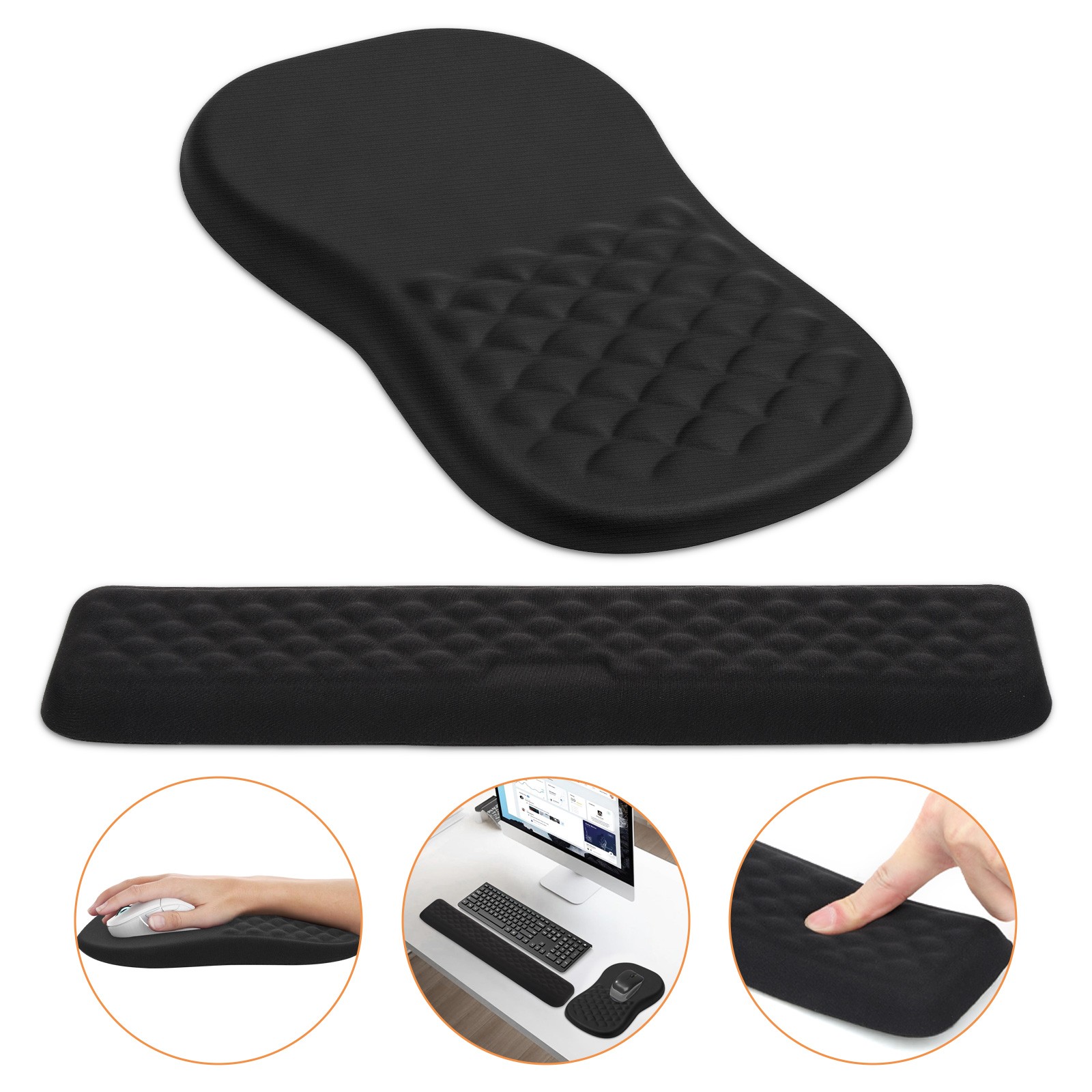 Keyboard Wrist Rest & Ergonomic Mouse Pad Wrist Support Non Slip for Office Desk