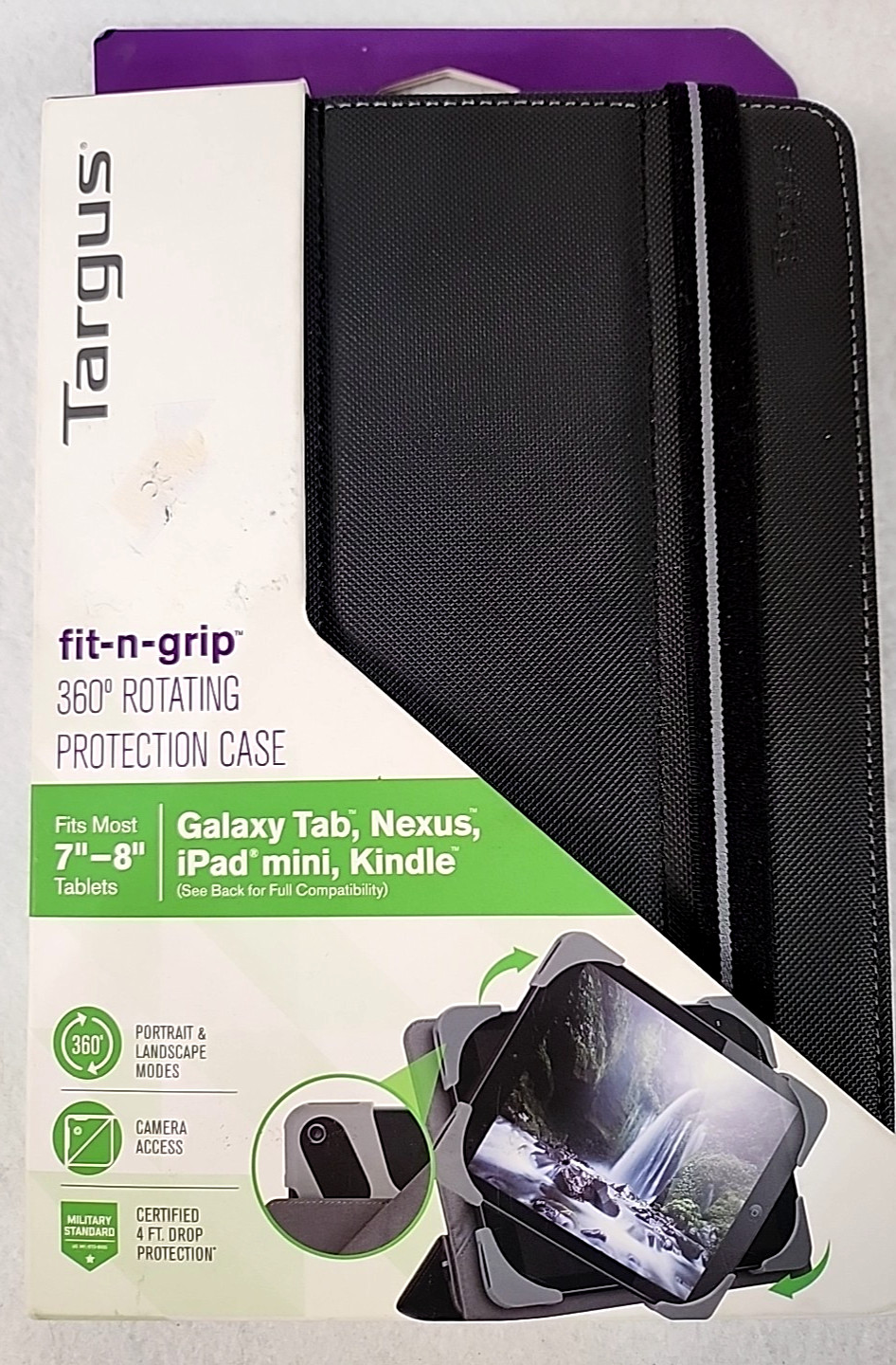 Targus Fit-n-Grip 7-8" 360° Rotating Black Tablet Case Universal NEW