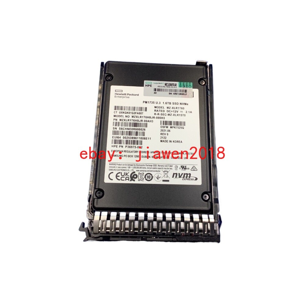 P22268-B21 HPE 1.6TB NVME GEN4 HP MU SFF SCN U.3 PM1735 SSD P26414-001