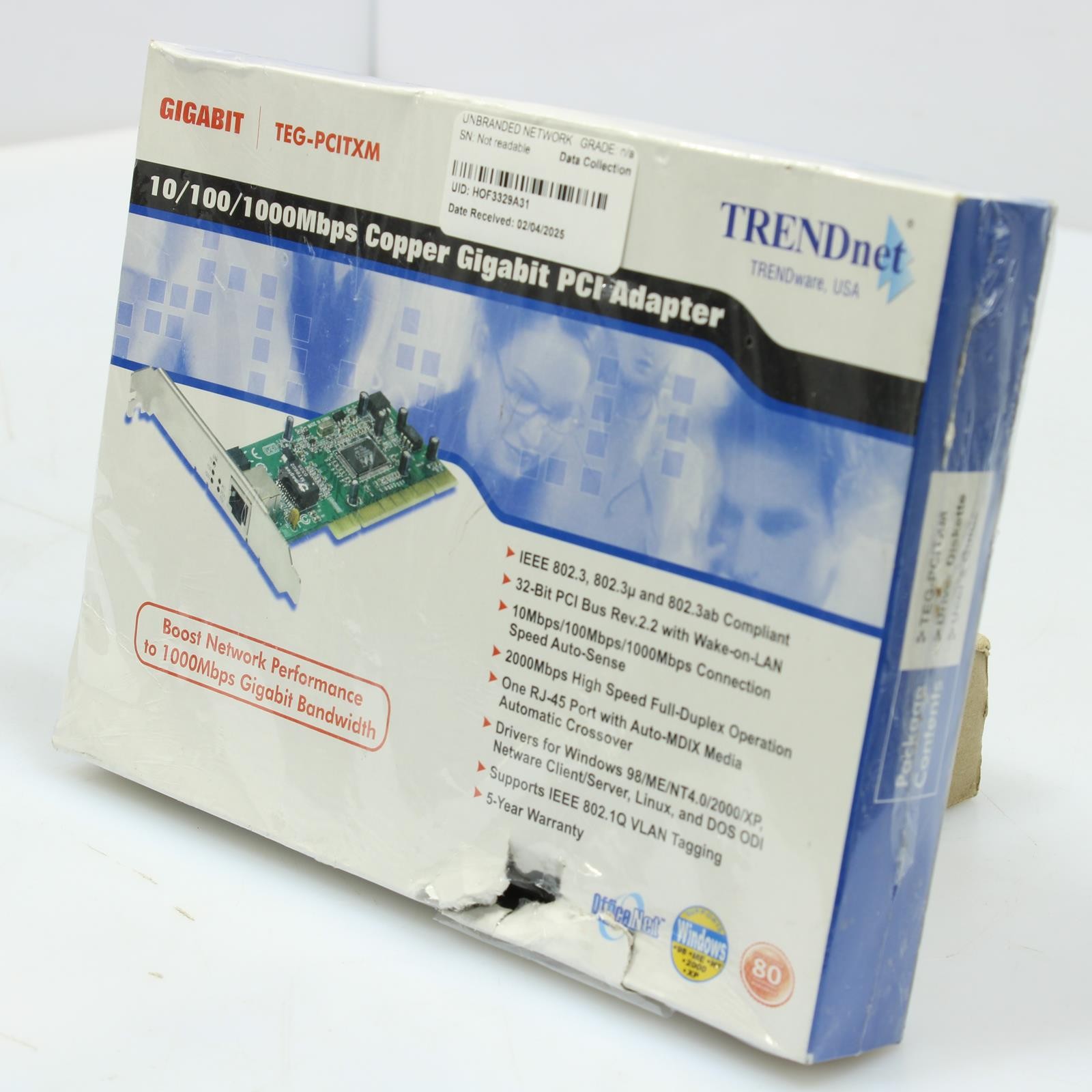 TrendNet TEG-PCITXM 32-Bit 10/100/1000Mbps Gigabit PCI Adapter