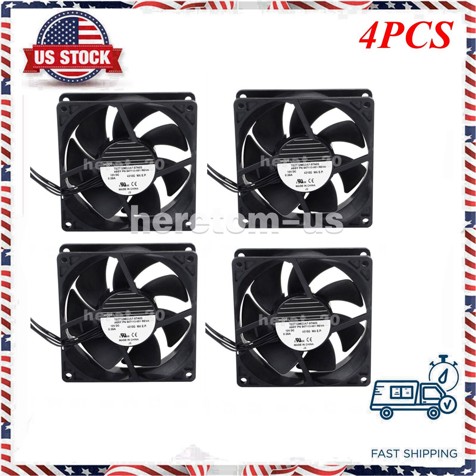 4PCS 647113-001 New Fan for HP Z840 Z820 WORKSTATION 749598-001 782506-001