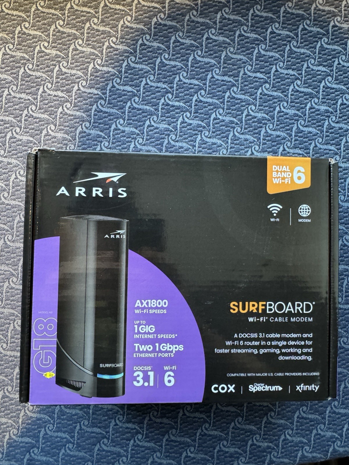 ARRIS G18 AX1800 D3.1 Wi-Fi 6 Cable Modem Router Brand New/Sealed